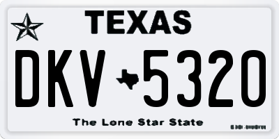 TX license plate DKV5320