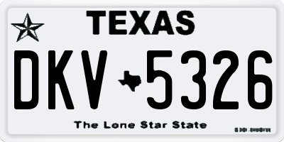 TX license plate DKV5326