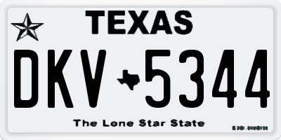 TX license plate DKV5344
