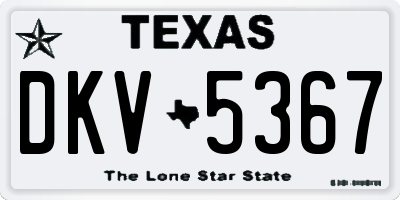 TX license plate DKV5367