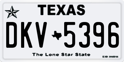 TX license plate DKV5396