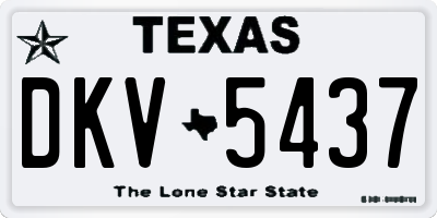 TX license plate DKV5437