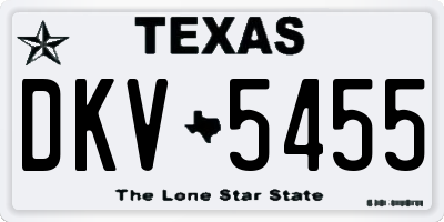 TX license plate DKV5455
