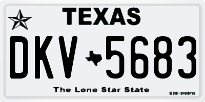 TX license plate DKV5683