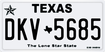 TX license plate DKV5685
