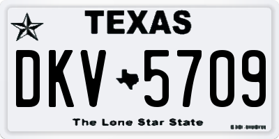 TX license plate DKV5709