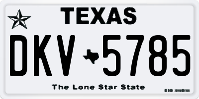 TX license plate DKV5785
