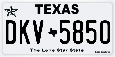TX license plate DKV5850