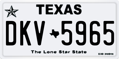 TX license plate DKV5965