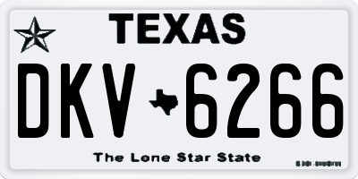 TX license plate DKV6266