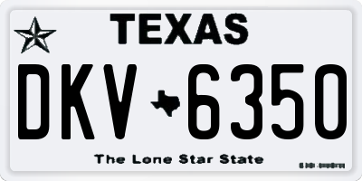 TX license plate DKV6350