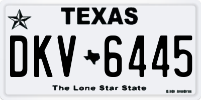 TX license plate DKV6445