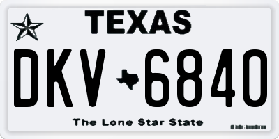 TX license plate DKV6840