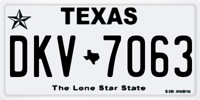 TX license plate DKV7063