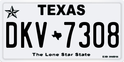 TX license plate DKV7308