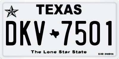 TX license plate DKV7501