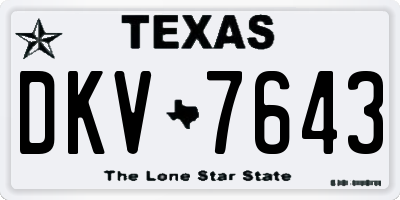 TX license plate DKV7643