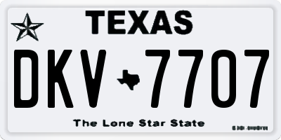 TX license plate DKV7707