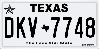 TX license plate DKV7748