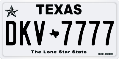 TX license plate DKV7777
