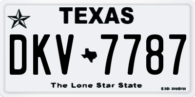 TX license plate DKV7787