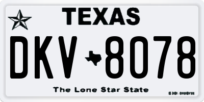 TX license plate DKV8078