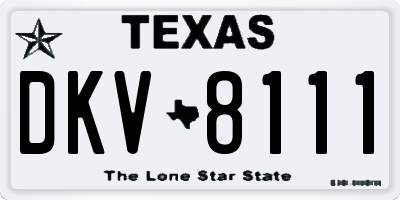 TX license plate DKV8111