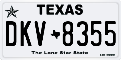 TX license plate DKV8355