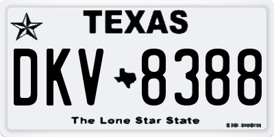 TX license plate DKV8388