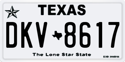 TX license plate DKV8617