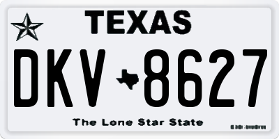 TX license plate DKV8627