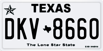 TX license plate DKV8660