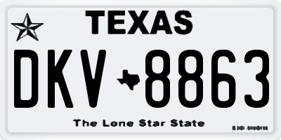TX license plate DKV8863