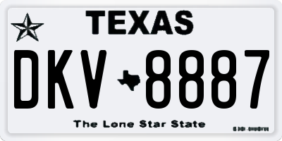TX license plate DKV8887