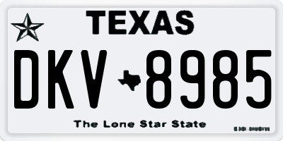 TX license plate DKV8985
