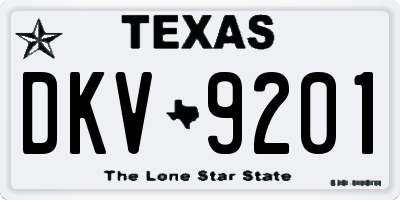TX license plate DKV9201