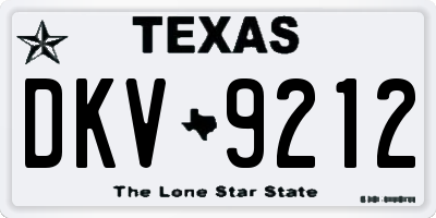 TX license plate DKV9212