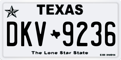 TX license plate DKV9236