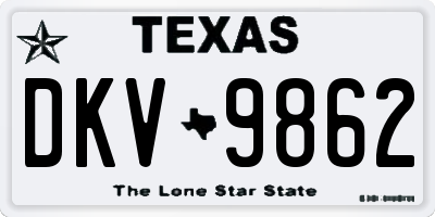 TX license plate DKV9862