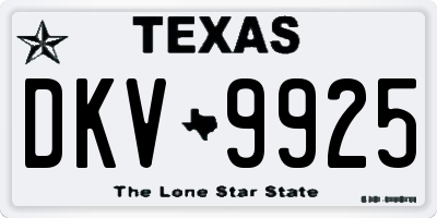 TX license plate DKV9925