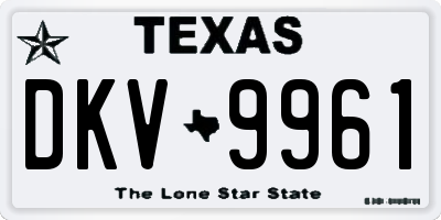 TX license plate DKV9961