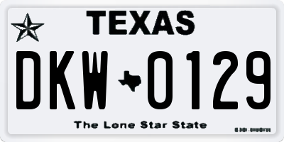 TX license plate DKW0129