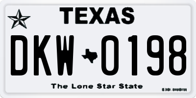 TX license plate DKW0198