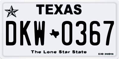 TX license plate DKW0367