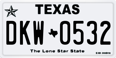 TX license plate DKW0532