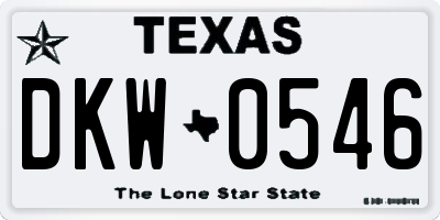 TX license plate DKW0546