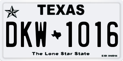 TX license plate DKW1016