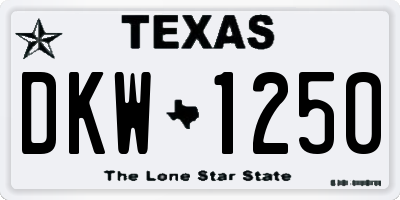 TX license plate DKW1250