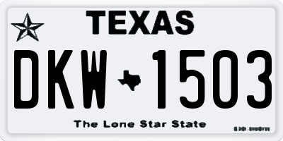 TX license plate DKW1503