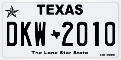 TX license plate DKW2010